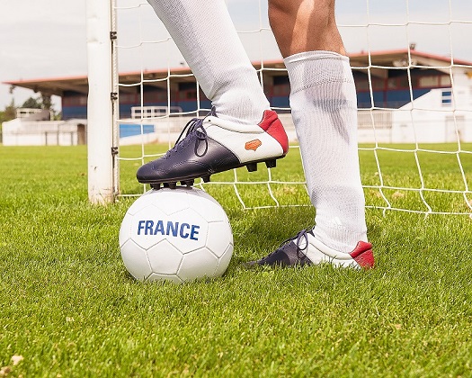 Chaussures de Foot France en Cuir - Crampons Moulés - Modèle